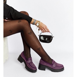 Lila loafers med massiv klack från Parent violett 2