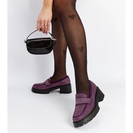 Lila loafers med massiv klack från Parent violett 3