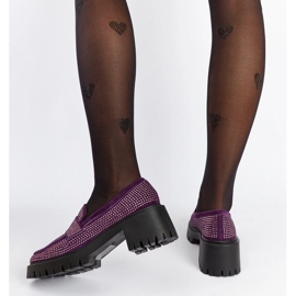 Lila loafers med massiv klack från Parent violett 4