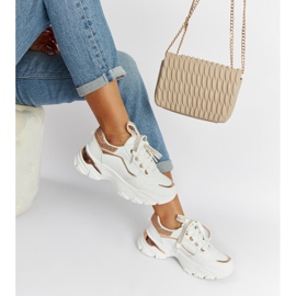 Massiva vita sneakers med euklidiska strass 1