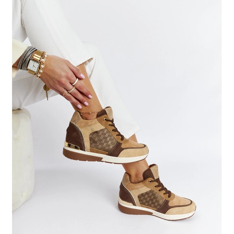 Kastanjebruna wedge sneakers 2