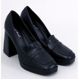 Högklackade loafers från Entee Black svart 1