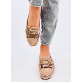 Leif Khaki dam loafers beige 1