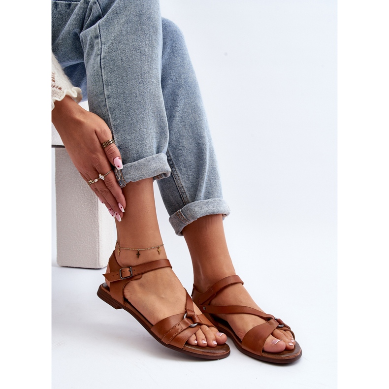 Zazoo 40182 Lädersandaler för kvinnor, bruna 1