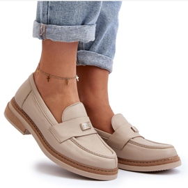 Zazoo 20165 Lädermockasiner för kvinnor, Beige 10