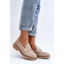Zazoo 20165 Lädermockasiner för kvinnor, Beige 3
