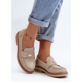 Zazoo 20165 Lädermockasiner för kvinnor, Beige 4