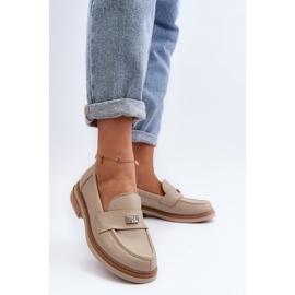 Zazoo 20165 Lädermockasiner för kvinnor, Beige 5