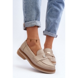 Zazoo 20165 Lädermockasiner för kvinnor, Beige 6