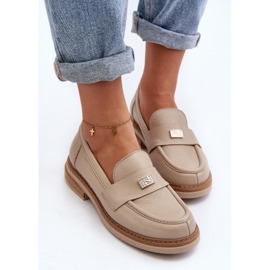 Zazoo 20165 Lädermockasiner för kvinnor, Beige 8