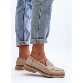 Zazoo 20165 Lädermockasiner för kvinnor, Beige 9