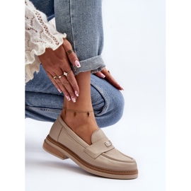 Zazoo 20165 Lädermockasiner för kvinnor, Beige 1