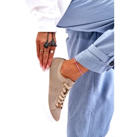 Sneakers med snörning för kvinnor Beige Etna 1