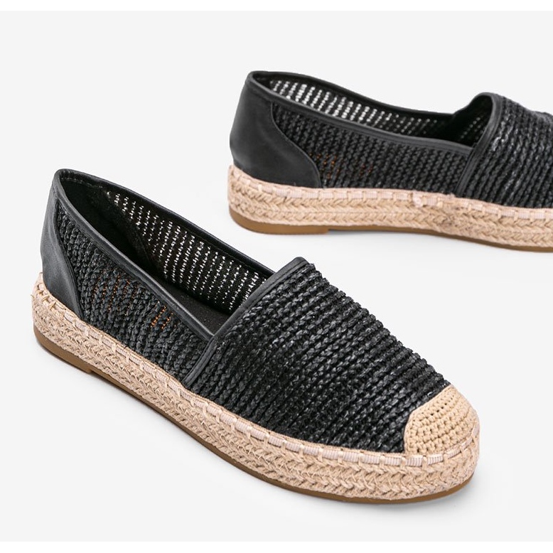 Svart Carly vävda espadriller 1