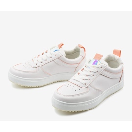 Vita sneakers med rosa skär KK-203 2