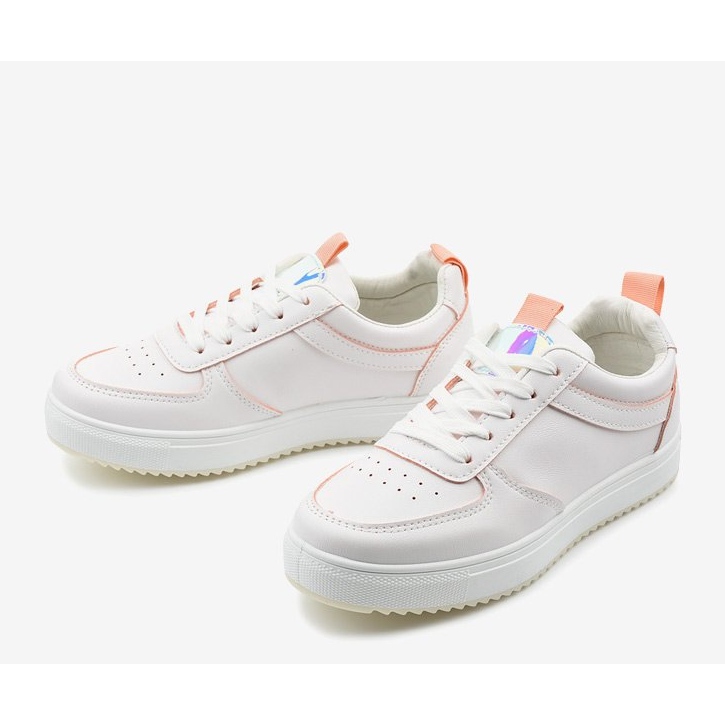 Vita sneakers med rosa skär KK-203 2