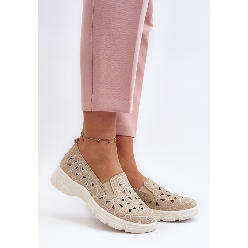 Beige Emilei Openwork-skor för kvinnor 2