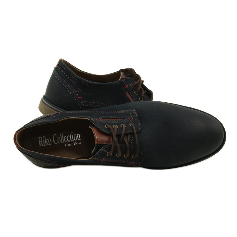 Riko Shoes Men's Leather Shoes 804 Navy Blue blå 4