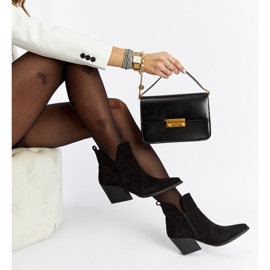 Svarta genombrutna cowboystövlar med Melito-klackar 1