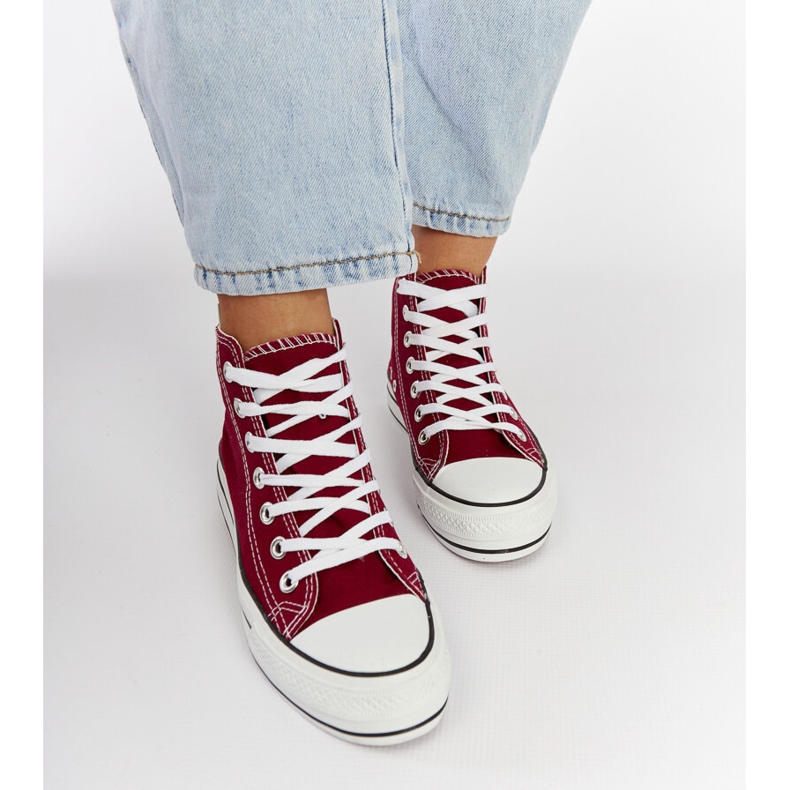 Puglia vinröda high-top sneakers 1