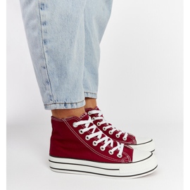 Puglia vinröda high-top sneakers 2