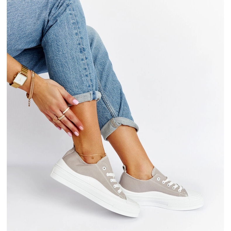 Grå Blais plattformssneakers 1