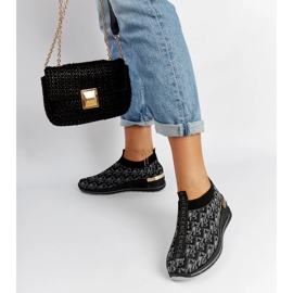 Svarta och gråa Slip On Tartano skor 1