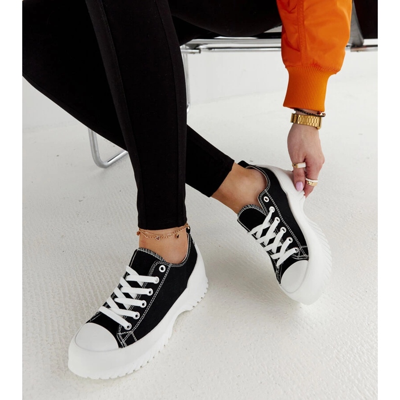 Svarta Monteleone plattformssneakers 1