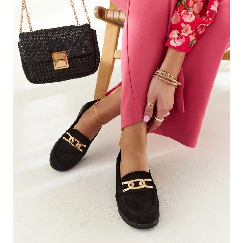 Svarta mockasiner i mocka med Sardis-spänne 1