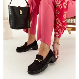 Sherie loafers i svart mocka 1