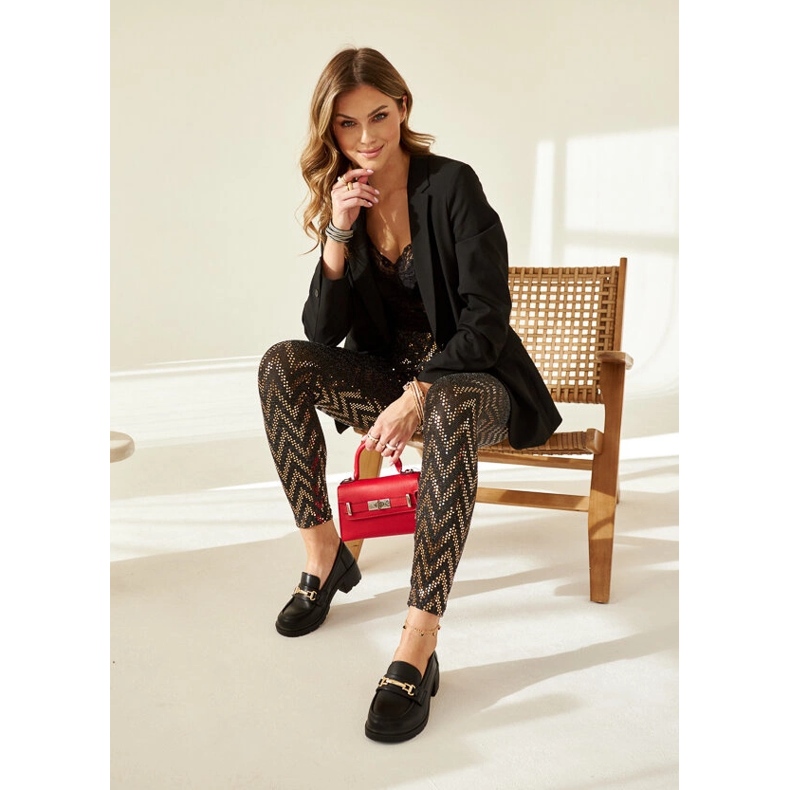 Svarta Sherie loafers med hög klack 1