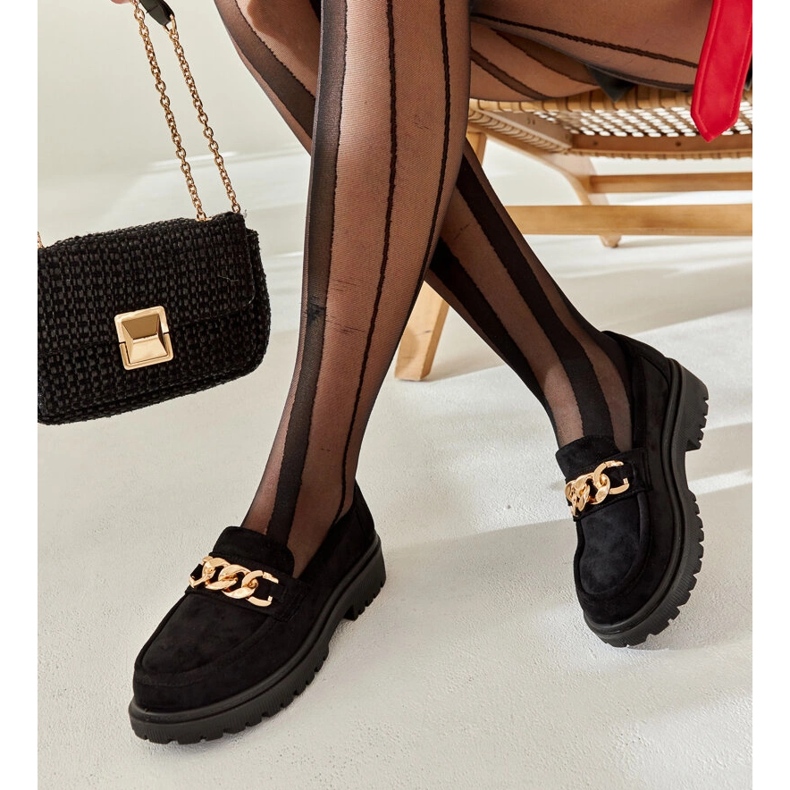 Elenor loafers i svart mocka 1