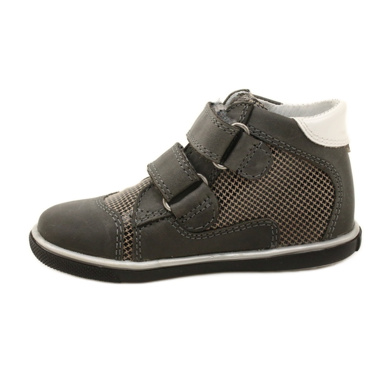 Flickor läderskor med vita blommor 91904 Gray Bartek grå 2