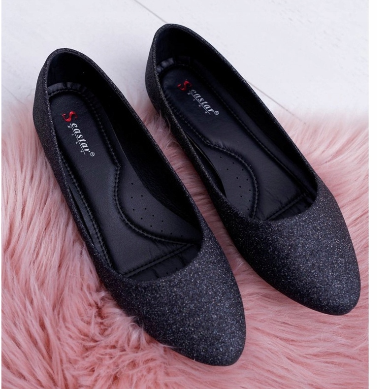 Seastar Kvinnors Ballerina Glitter Svart Fifi 4