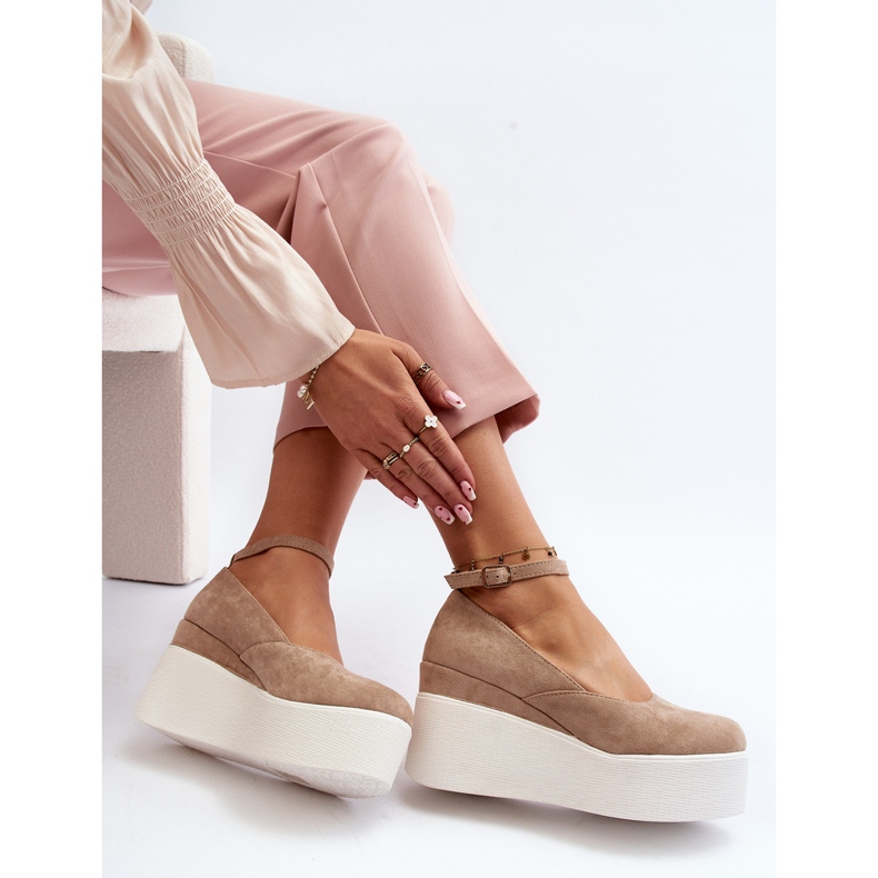 Beige Malla Wedge Espadrilles dam 1