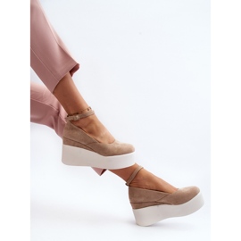 Beige Malla Wedge Espadrilles dam 2