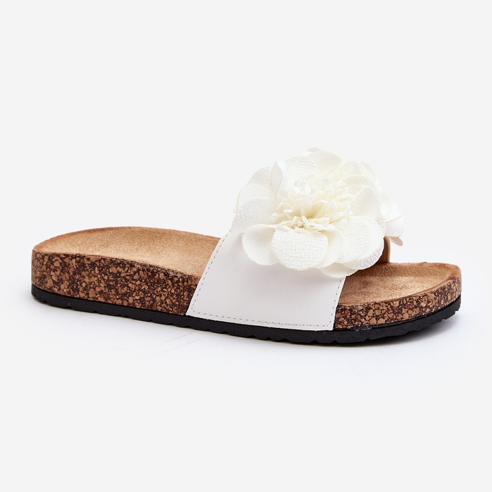 White Flower Flip Flops för kvinnor från Lulania vit 1