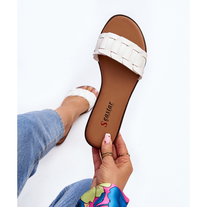 Klassiska platta flip-flops för kvinnor Vita Namrita 1