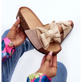 Damflip-flops på en korkplattform med båge, Beige Tarena 1