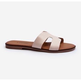 Utskurna flip-flops för kvinnor Beige Lumossa 1