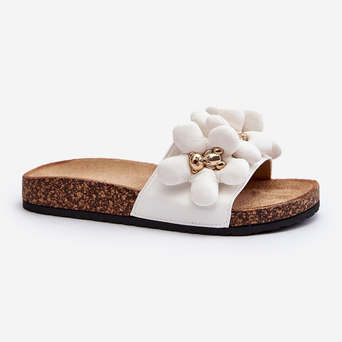 Kvinnors flip-flops med dekorationer, vit Bunlia 1