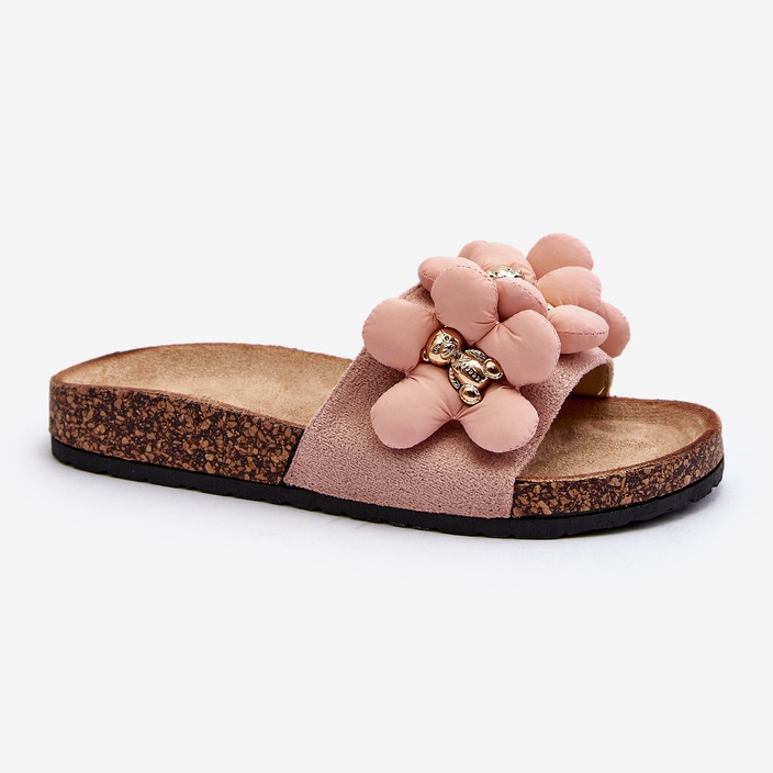 Kvinnors flip-flops med dekorationer, rosa Bunlia 1