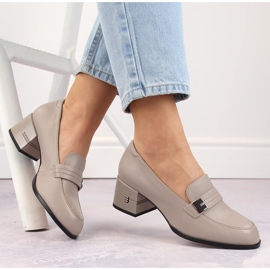 Högklackade skor för kvinnor, grå Vinceza 66612 1