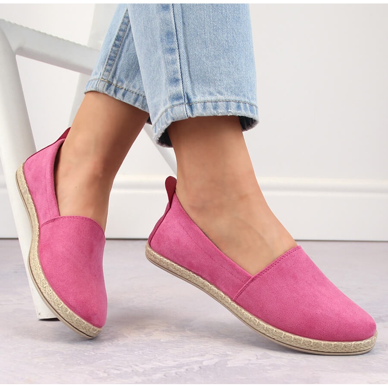 Slip-on espadrillor i mocka för kvinnor, rosa Potocki W16009 1