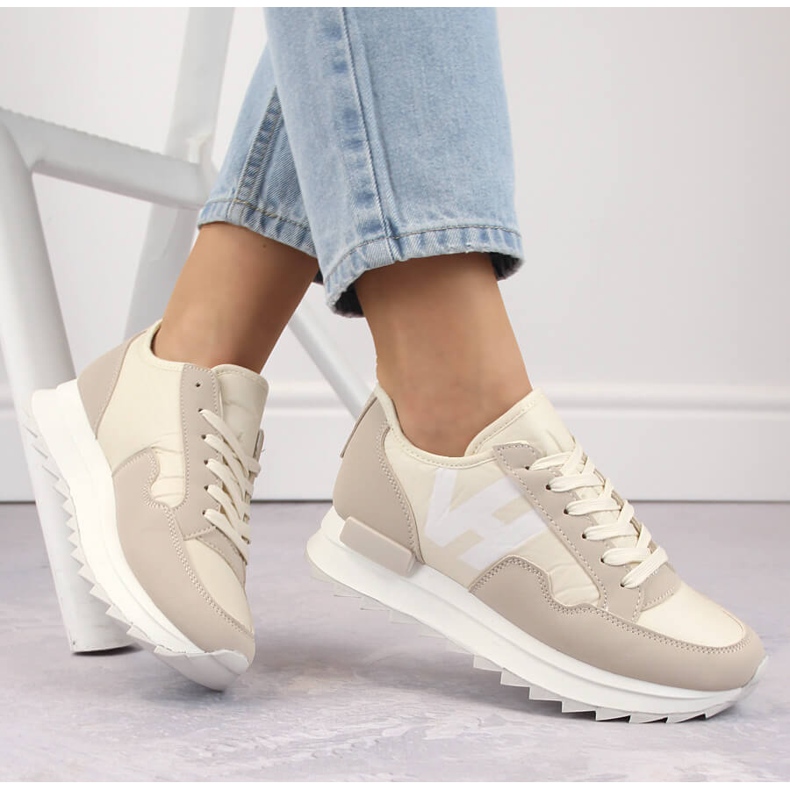 Platformsportskor för kvinnor, beige Potocki 16311 1