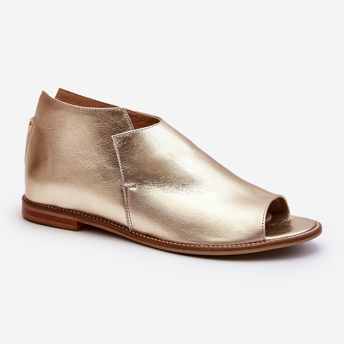 Lädersandaler dam Laura Messi 2443 guld gyllene 1