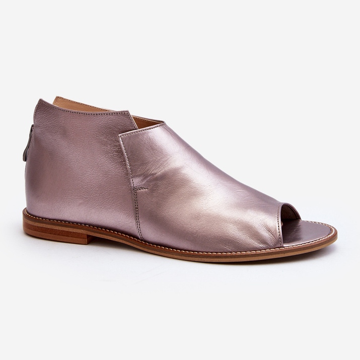 Lädersandaler för kvinnor Laura Messi 2443 Rose Gold rosa 2