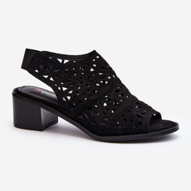 Genombrutna sandaler med hög klack Svart Serapina 1