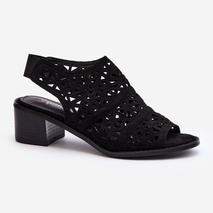 Genombrutna sandaler med hög klack Svart Serapina 1