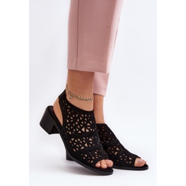 Genombrutna sandaler med hög klack Svart Serapina 2